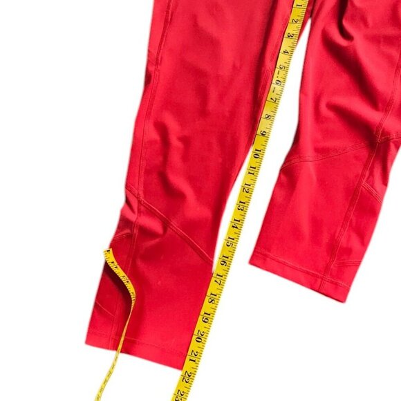 Lululemon Pace Rival Crop Size 10 Red 22" Full On Luxtreme Athletic Leggings - Picture 12 of 12